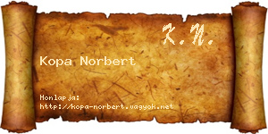 Kopa Norbert névjegykártya